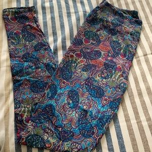 EUC/GUC LuLaRoe OS MultiColored Medallion Leggings